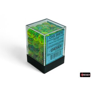 Chessex: Gemini® 12mm d6 Plasma Green-Teal/orange Luminary™ Dice Block (36 dice)