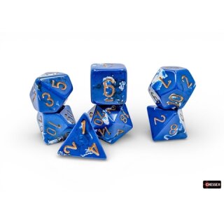 Chessex: Brush™ Polyhedral Wavebreak™/gold 7-Die Set