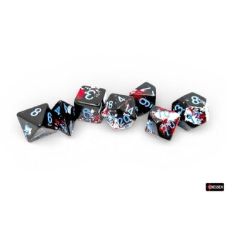 Chessex: Brush™ Polyhedral Dark Side™/blue 7-Die Set