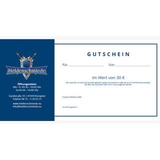 Geschenkgutschein 30,- €