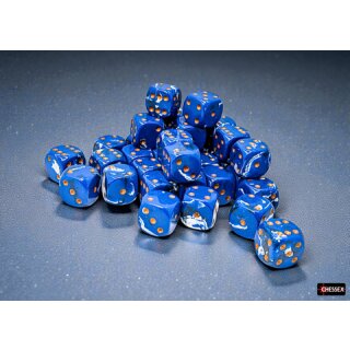 Chessex: Brush™ 12mm d6 Wavebreak™/gold Dice Block™ (36 dice)