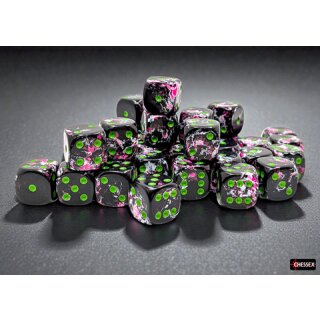 Chessex: Brush™ 12mm d6 Paintball™/green Dice Block™ (36 dice)