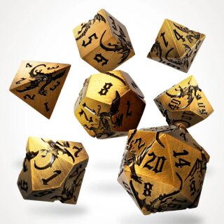 Ancient Cuprem Metal RPG Dice Set