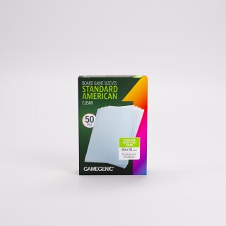 Gamegenic: Board Game Sleeves Standard American Clear 57 x 89 mm