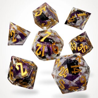 Cantrip Kittens: Amethyst Liquid Core RPG Dice Set