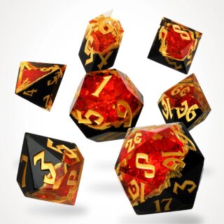 Gemcutters Ruby Geode RPG Dice Set