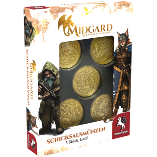 Midgard - Legenden von Damatu: Schicksalsmünzen (5er Set, gold)